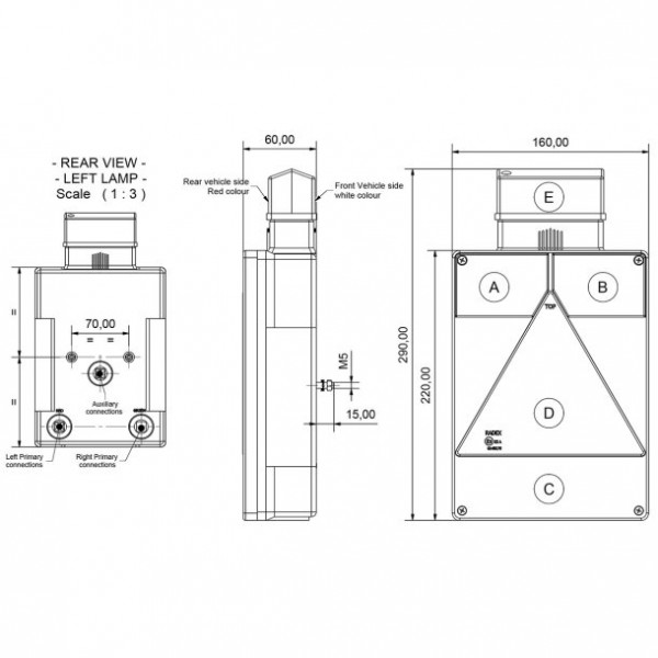 Feux vertical 6800 Droit +recul + gabarit 925