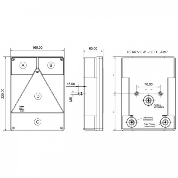 Feux vertical 6800 Droit + recul