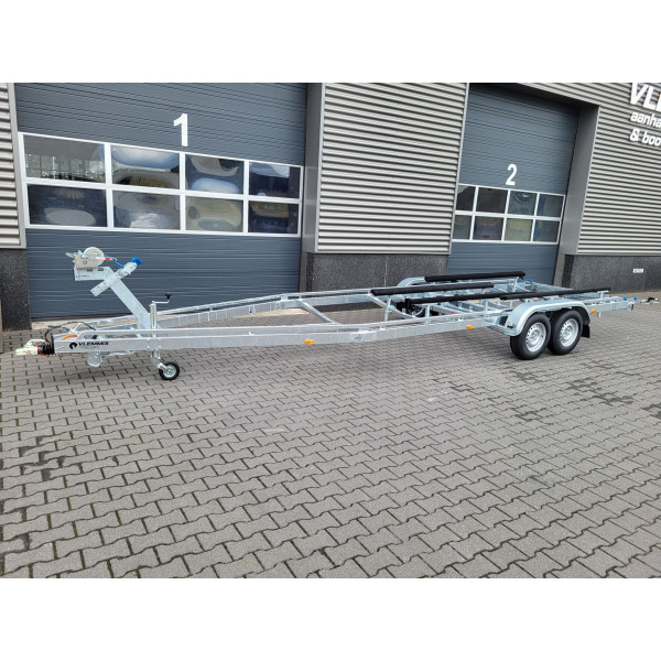 7m80-2m20 2x1350kg - 2700 kg - VLEMMIX - Remorque Porte-Bateau avec patins