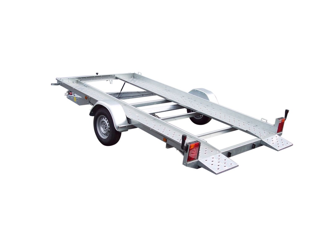 PORTE VOITURE 361x185x11 avec petites rampes fixes PTAC : 1300 kg avec  2 cales et 1 treuil inclus