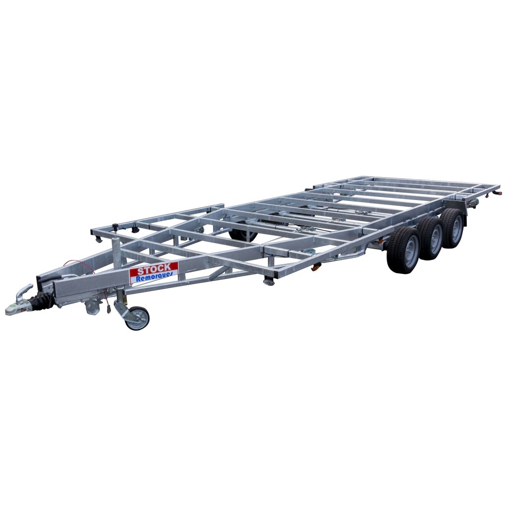 TH 6m60 x 2m44 Plateau 3 x essieu 1800kg