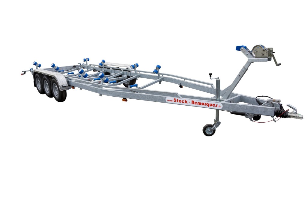10m-2m55 - 3X1800 kg - 3500 kg - VLEMMIX - Remorque Porte-Bateau