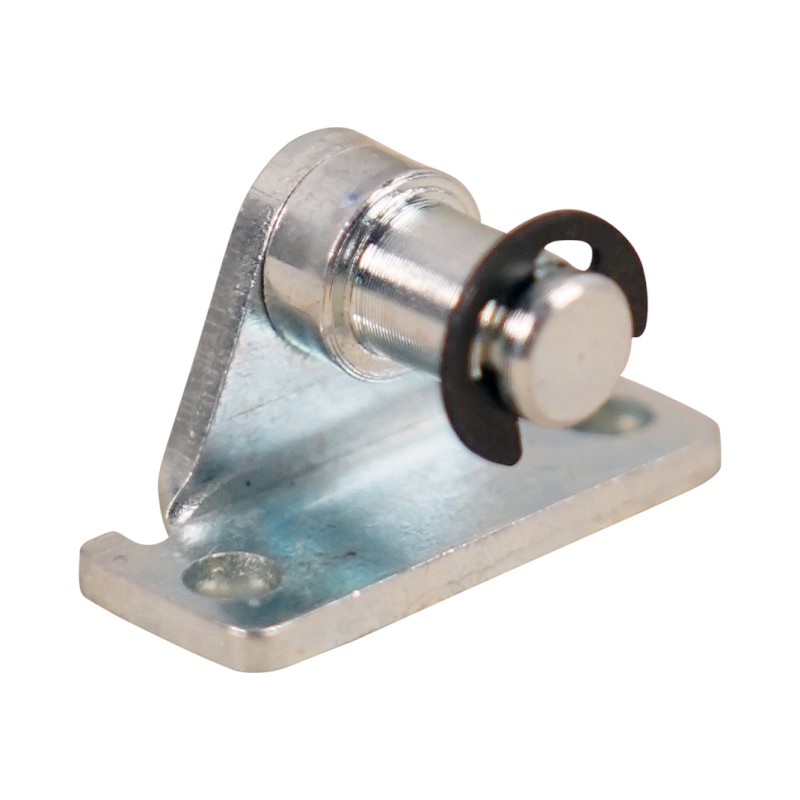 support laterale broche R6 avec circlip retenue BB20/Z06 zingué Support latéral haut de 10mm, 2 trous Ø3,4mm sur 19mm. Epaisseur de la plaque 2mm, robinet Ø6x6,5mm.