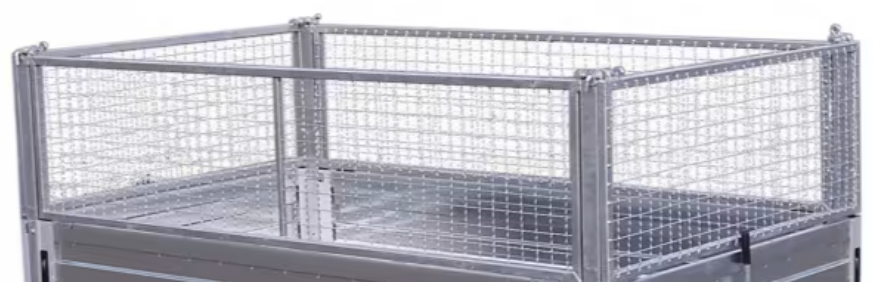 Rehausse grillagée pour remorque Syma Bois/alu – 257 x 131 x 60 cm