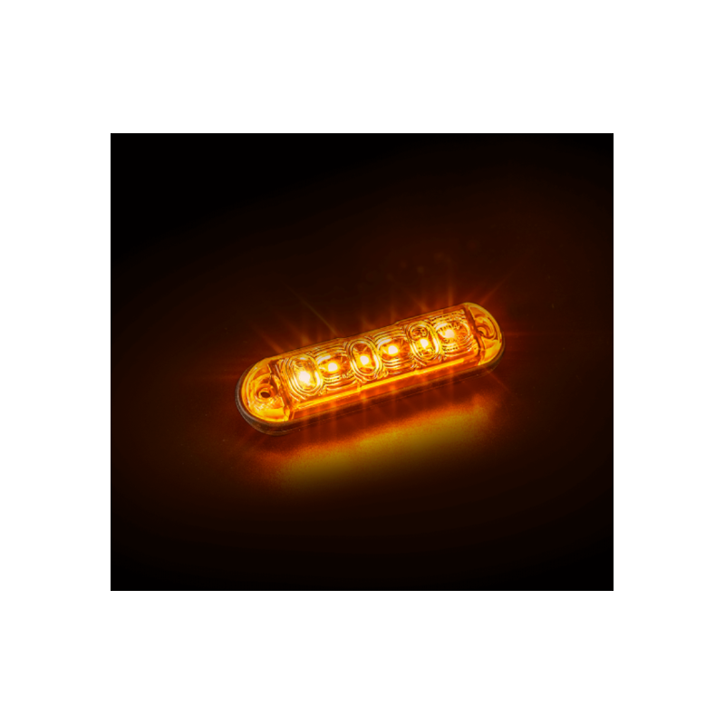 R65 LED flitser 6 LED's amber | 12-24V 15cm kabel (4-patronen)