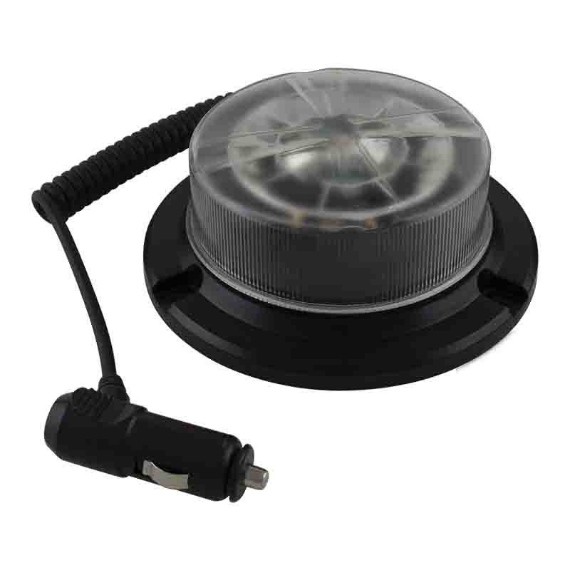Gyrophare LED R65 base basse ambre/transp. magn. 12/24V