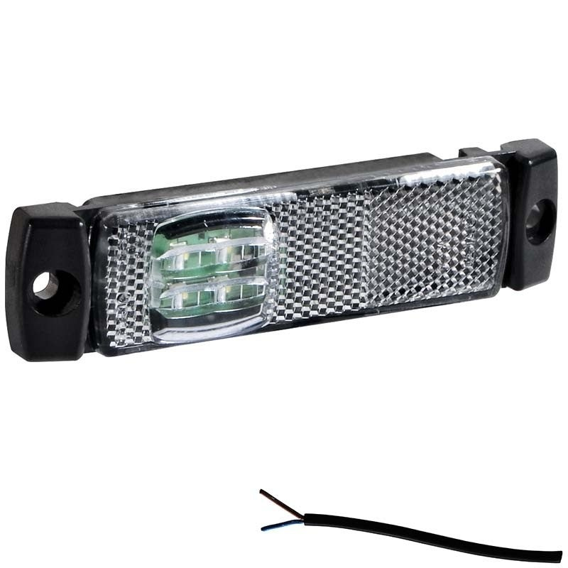 Feu de position LED blanc | 12-24V | câble de 500cm.