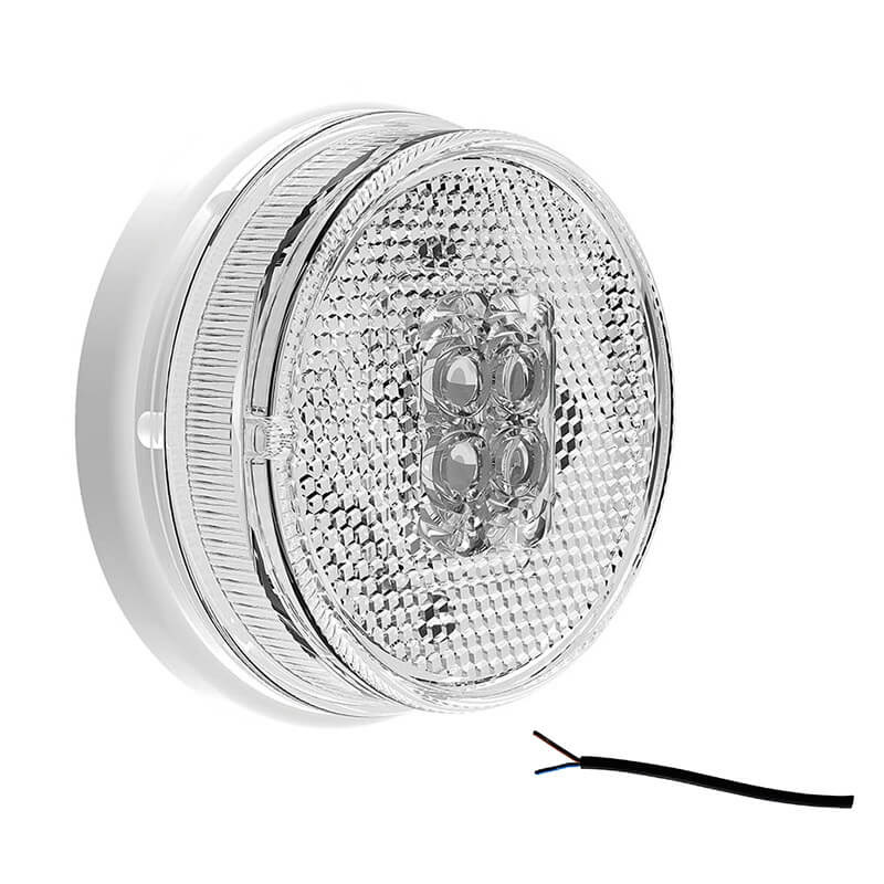 LED feu de position blanc 500mm câble extrémité ouverte 12-24V