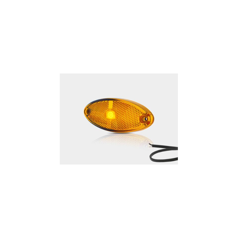 Feu de position LED ovale orange | 12-24V | câble de 50cm.