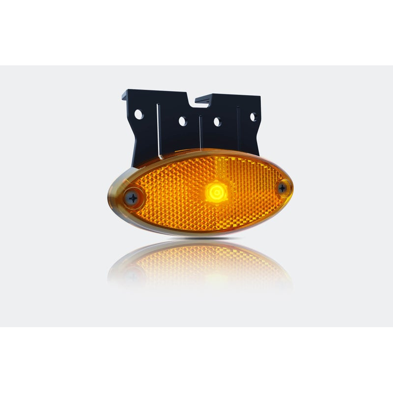 Feu de position LED ovale orange avec support | 12-24V | 1.5mm.2 connecteur