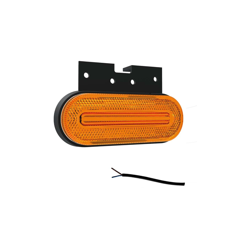 feu de position latéral 50cm 47 / 30mm orange câble 12/24V support de montage inclus
