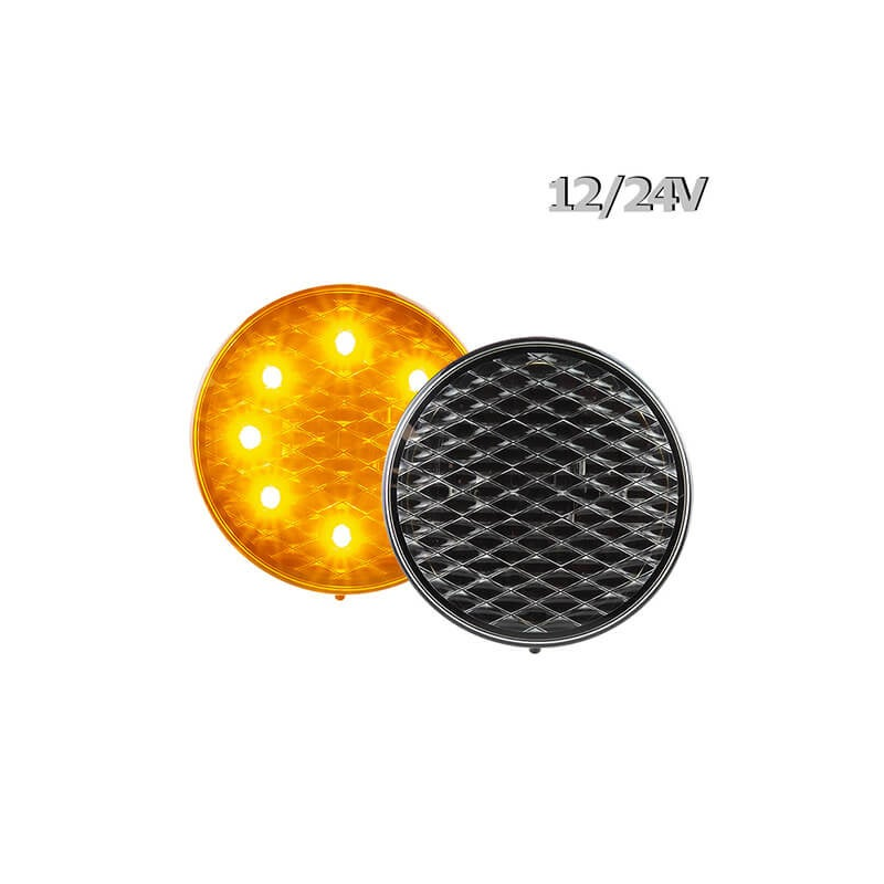 Feu LED clignotant 12/24V cabuchon clair 30cm de cable