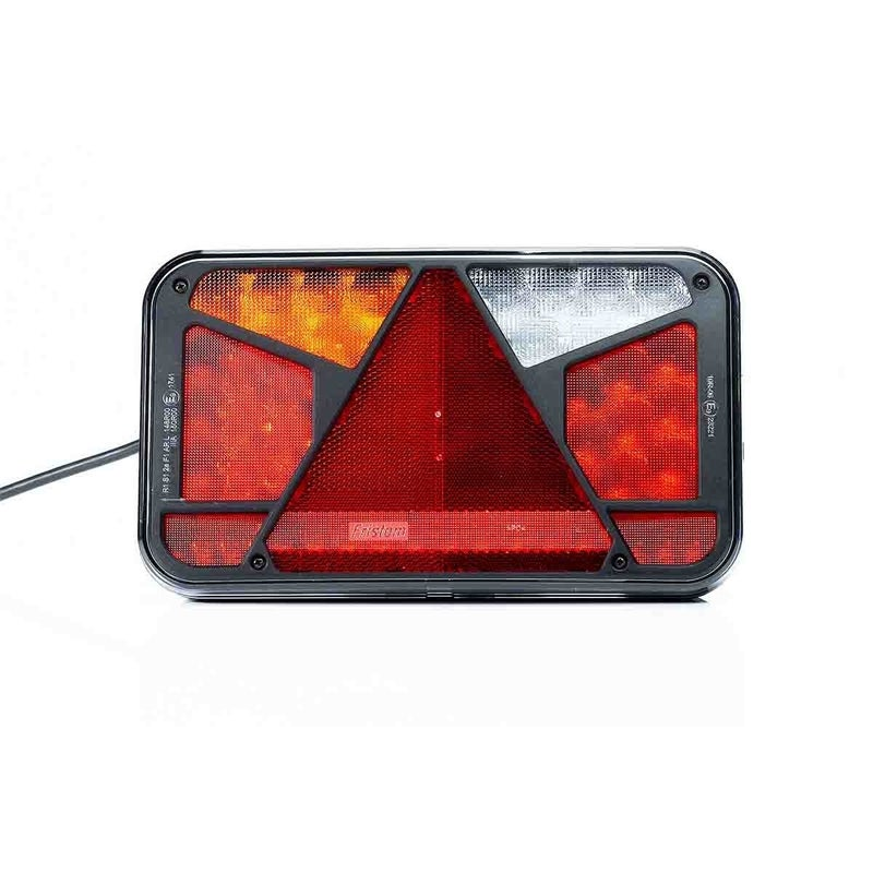 Feu arrière LED gauche avec éclaireur de plaque d'immatriculation | 12-24V | 7-fonctions | cable 100cm.