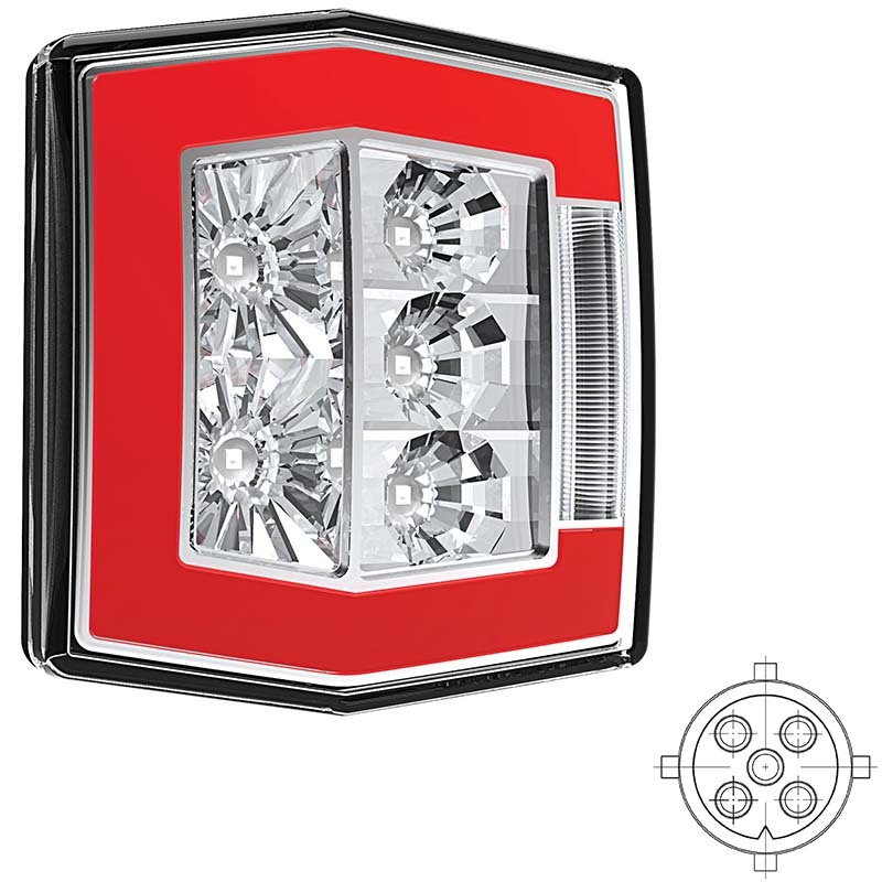 feu arrière LED baïonnette à 5 pôles universel 12/24V Lavaflow