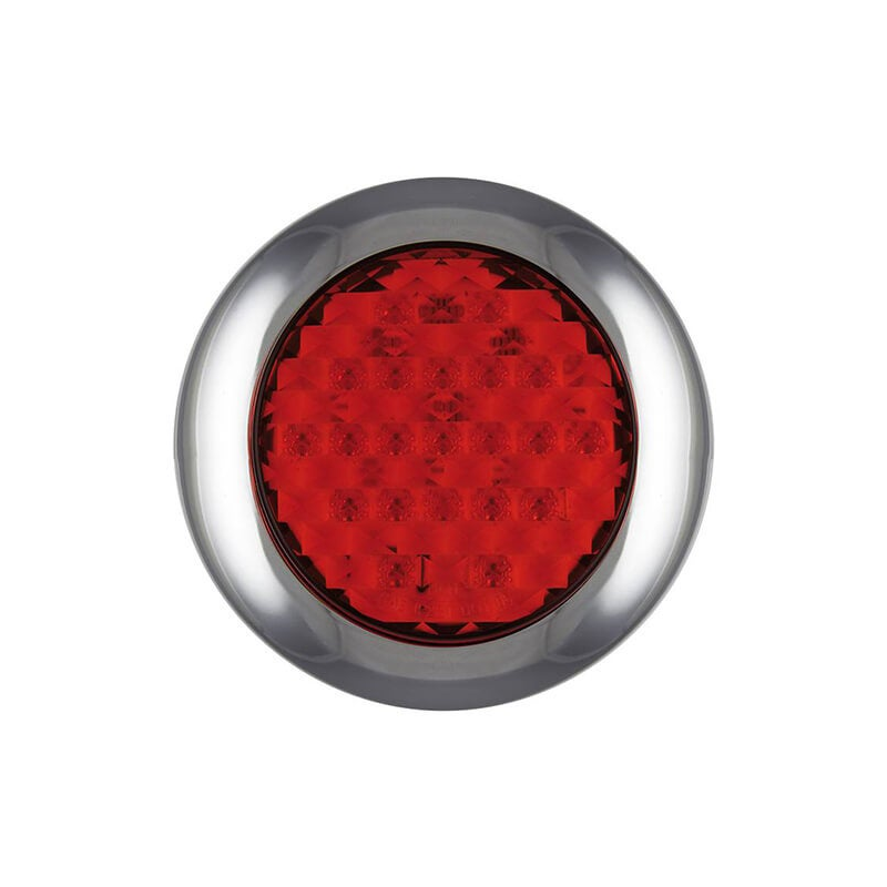 LED feu de brouillard avec garniture chromée | 12-24V | 0,15m. cable