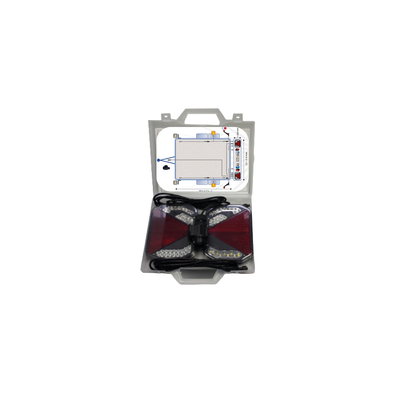 kit d'éclairage LED prêt à l'emploi prise 13 pôles 12/24V , y compris 2 feux de contour, 2 feux de position latéraux, 2 feux de largeur, 2 feux de plaque d'immatriculation