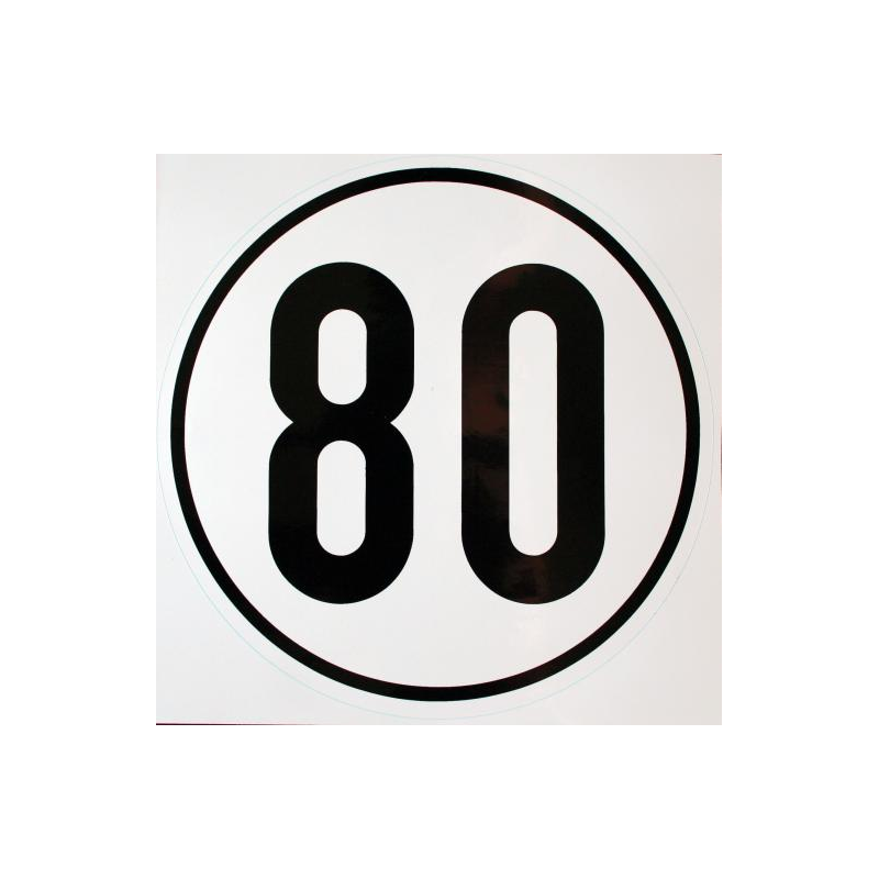 autocollant de balisage 40 km/h pour l'Allemagne Ø200mm blanc avec liseré noir et lettres noires