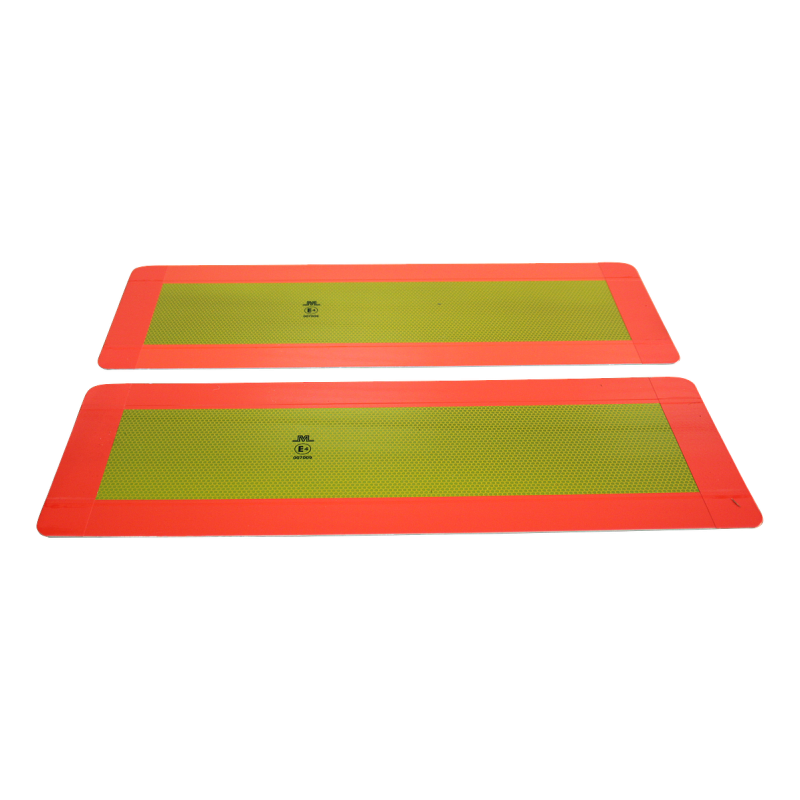 panneau de signalisation semi-remorque >3500kg 197mm x 566mm jaune avec rouge bord 2x sticker
