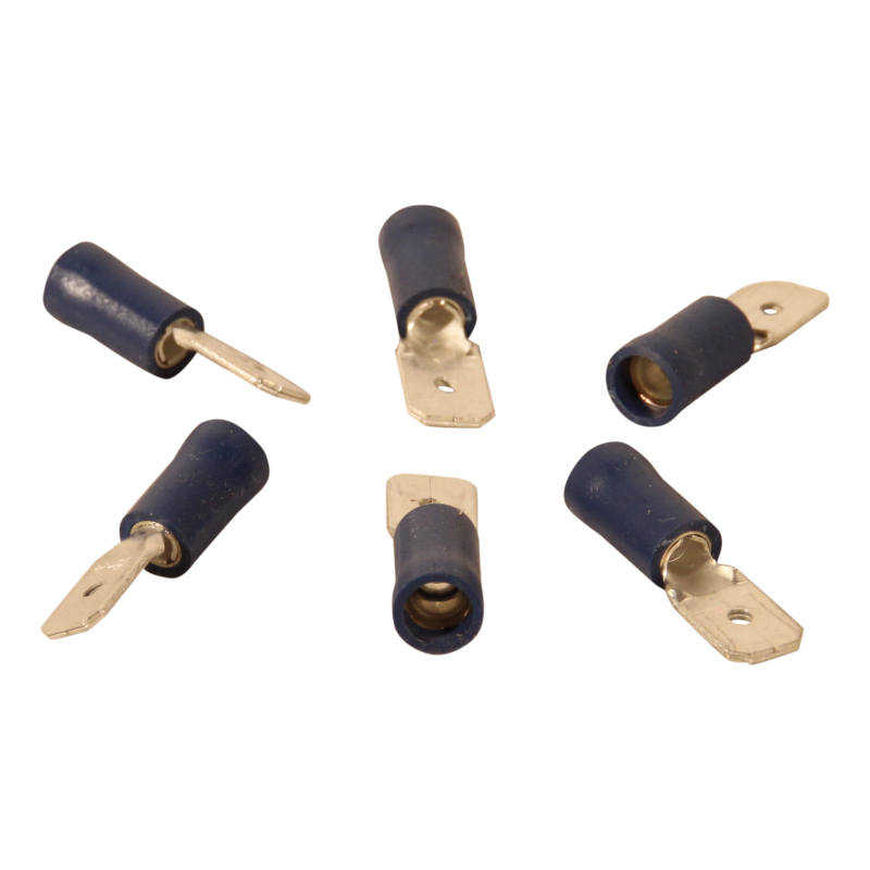 fixation pour prise plate pour le fil 1,5 – 2,5mm2 6,3x0,8,mm bleu