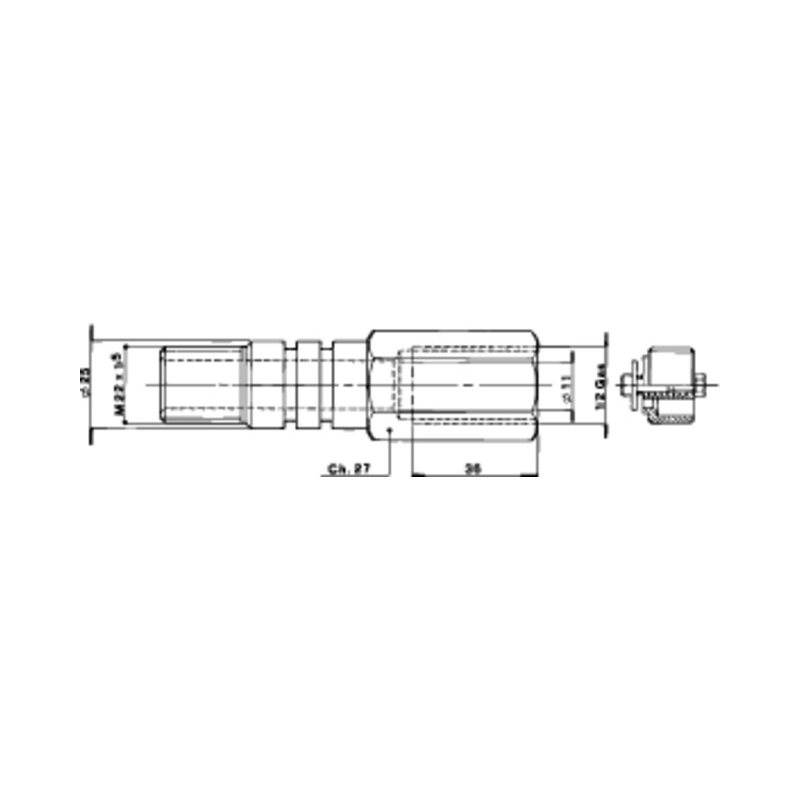porte d'huile + Protection de rupture M22x1,5 + 1/2" GAS