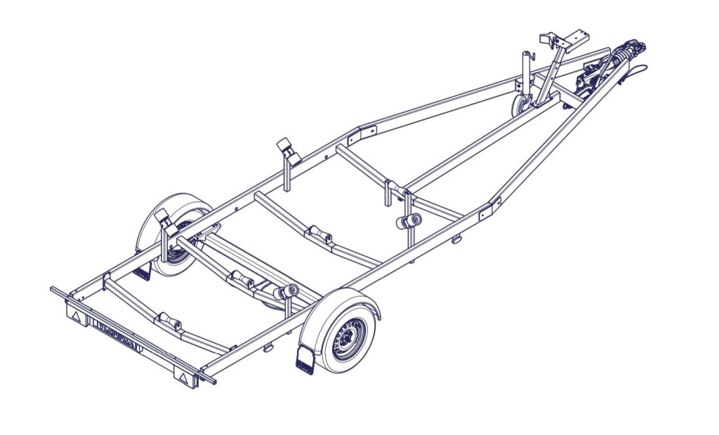 6m30-2m20 1x1800kg- 1800 kg - VLEMMIX - Remorque Porte-Bateau (photo)
