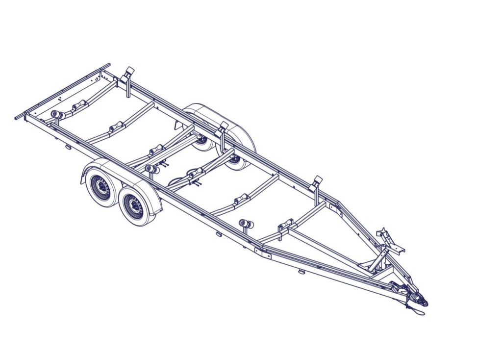 7m80-2m20 2x1800kg - 3500 kg - VLEMMIX - Remorque Porte-Bateau (photo)