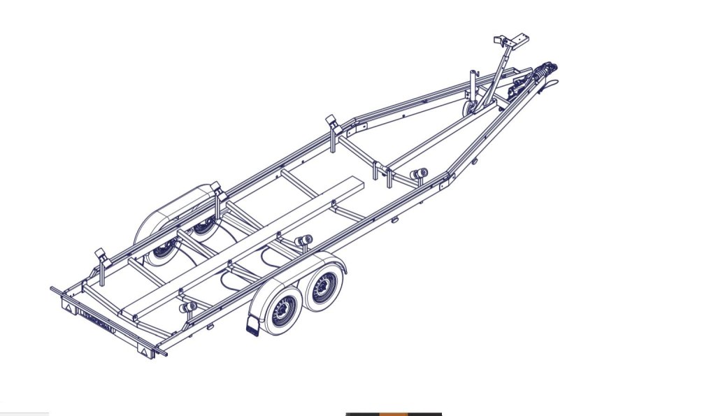 7m80-2m20 2x1800kg - 3500 kg - VLEMMIX - Remorque Porte-Bateau (photo)