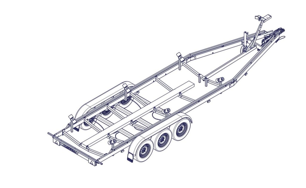 7m80-2m20 3x1350kg - VLEMMIX - Remorque Porte-Bateau (photo)