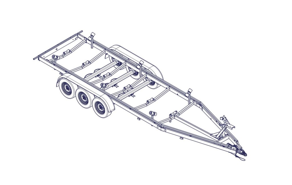 7m80-2m20 3x1350kg - VLEMMIX - Remorque Porte-Bateau (photo)