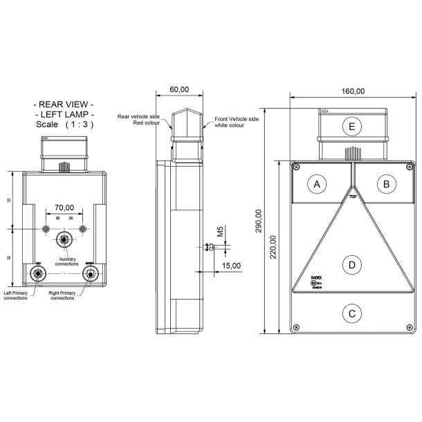 Feux vertical 6800 Droit + gabarit 925 (photo)