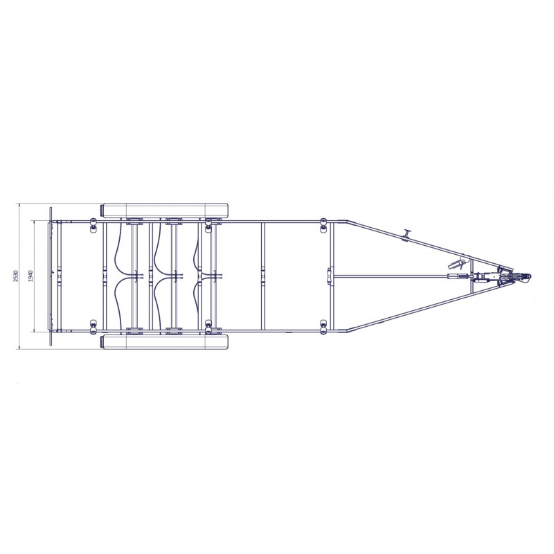 8m40-2m55 - 3 x 1500 kg - 3500 kg - VLEMMIX - Remorque Porte-Bateau (photo)