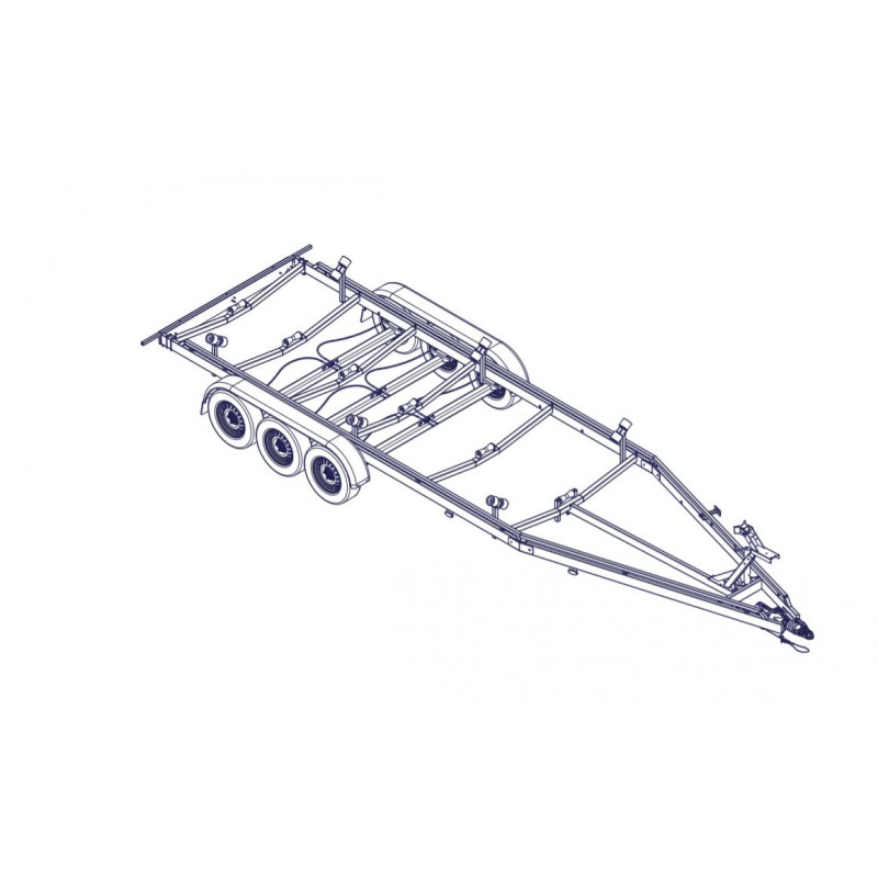 8m40-2m55 - 3 x 1500 kg - 3500 kg - VLEMMIX - Remorque Porte-Bateau (photo)