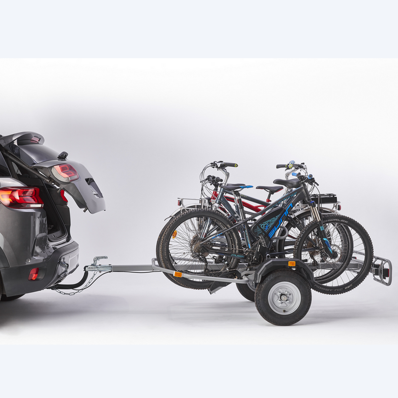 Remorque 4 vélos électriques sur attelage à 2 roues (photo)