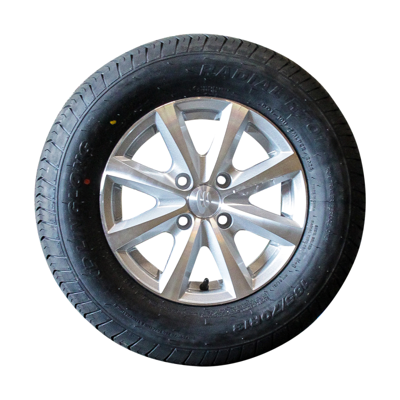 pneu + roue 185/70 R13 R701 M+S 5Jx13H2 ET30 57/100/4 métal léger gris (photo)