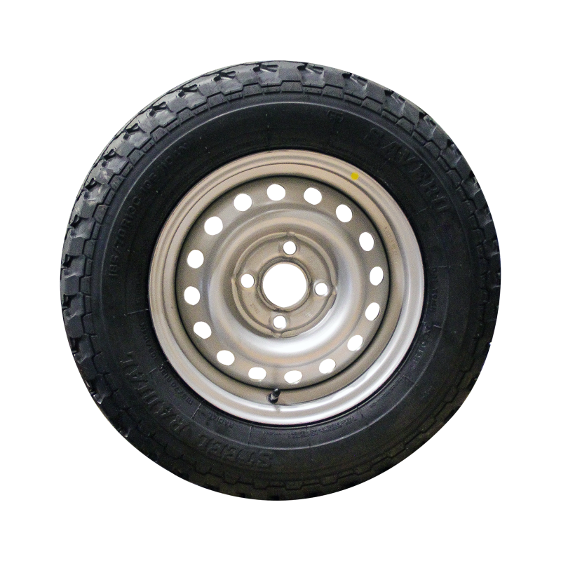 pneu + roue 185/70 R13C Savero M+S 5Jx13H2 ET30 57/100/4 métal gris (photo)