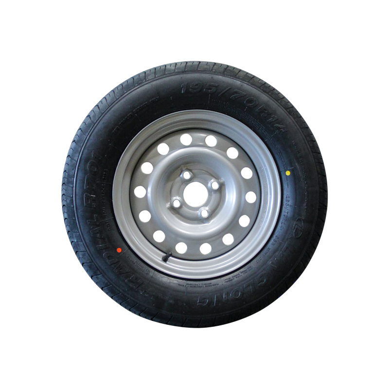 pneu + roue 195/70 R14 R701 M+S 5½Jx14H2 ET30 57/100/4 métal gris (photo)