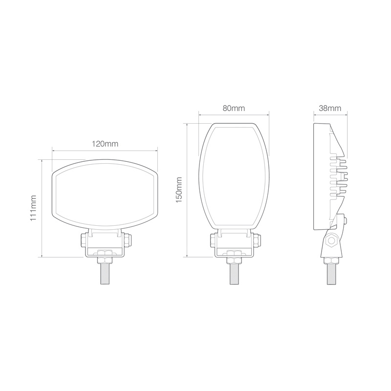 lampe de travail 12/24vV câble 400mm 15 Watt blanc (photo)