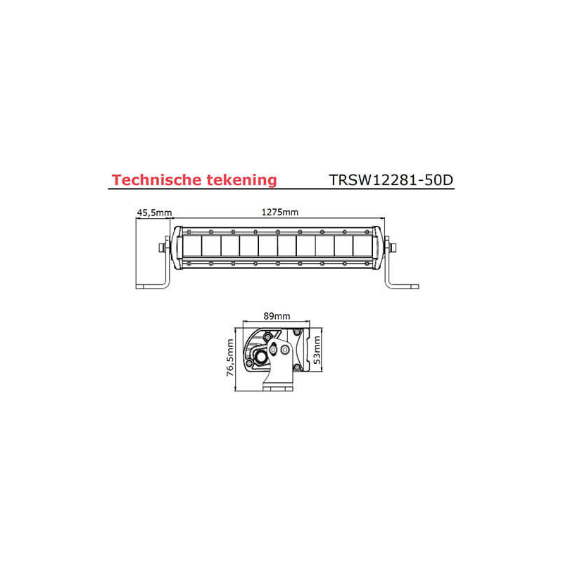 lampe de travail 9/30V 400mm câble avec connecteur Deutsch 250 Watt blanc (photo)