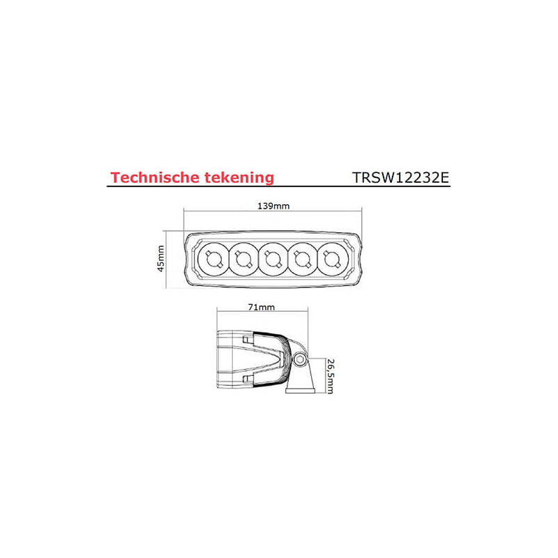 lampe de travail 9/36V 400mm câble avec connecteur Deutsch 15 Watt blanc (photo)