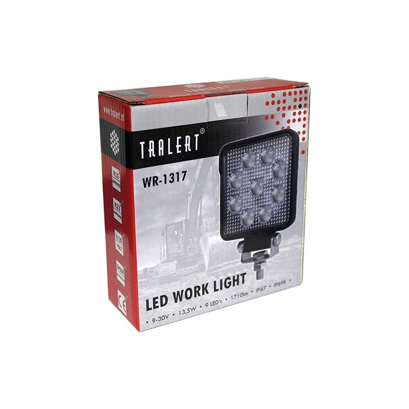 lampe de travail LED 400mm câble avec connecteur Deutsch 10/30v (tension de pointe soutenue jusqu'à 36v)V 13,5 Watt blanc (photo)