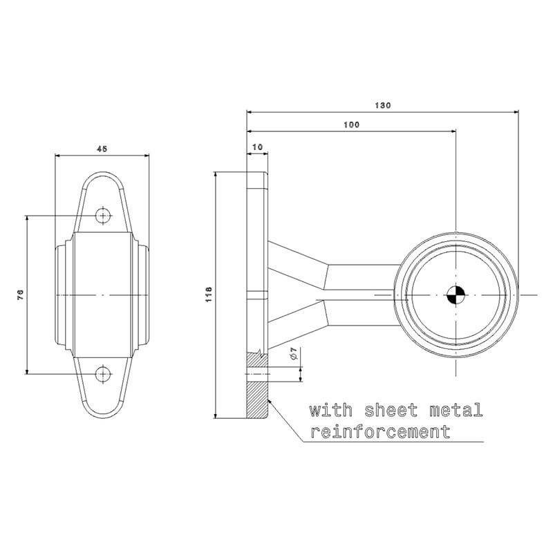 feu d'encombrement rood/wit universel câble 200 mm 12/24V (photo)