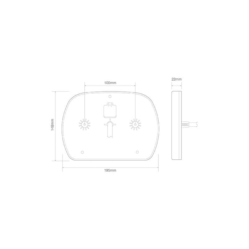 feu arrière LED 40 cm câble 40cm câble universel Set 12/24V  (ensemble de 2 pièces) (photo)