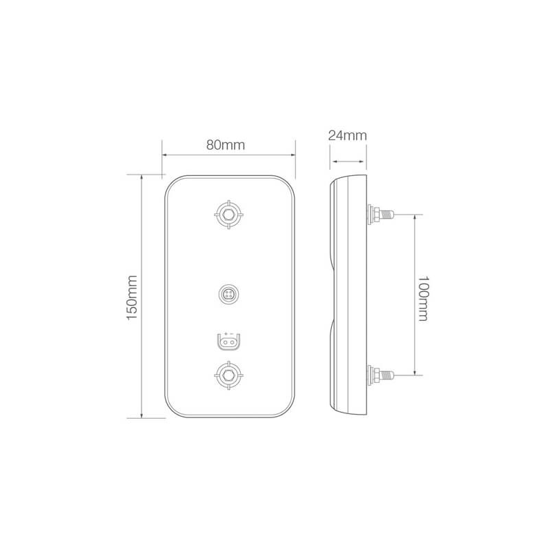 feu arrière LED 40cm câble 40cm câble universel universel 12/24V (photo)