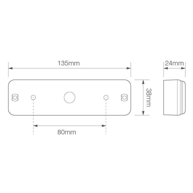 feu arrière LED câble 18cm câble universel universel 12/24V (photo)