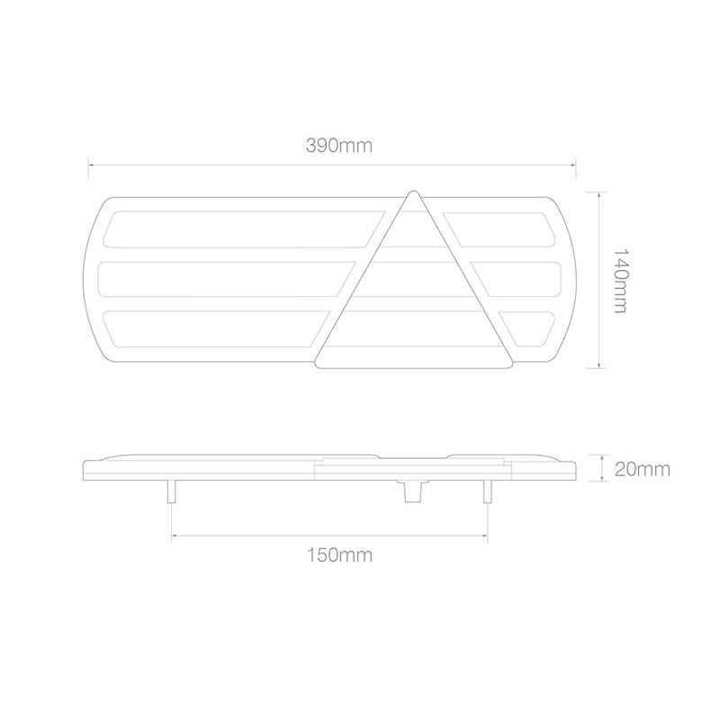 feu arrière LED câble 40cm câble gauche gauche 12/24V (photo)