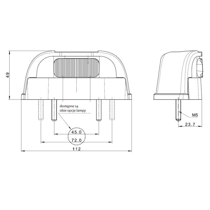 éclairage de plaque LED 12/24vV P&R câble 500mm , 2x 1,5mm² (photo)