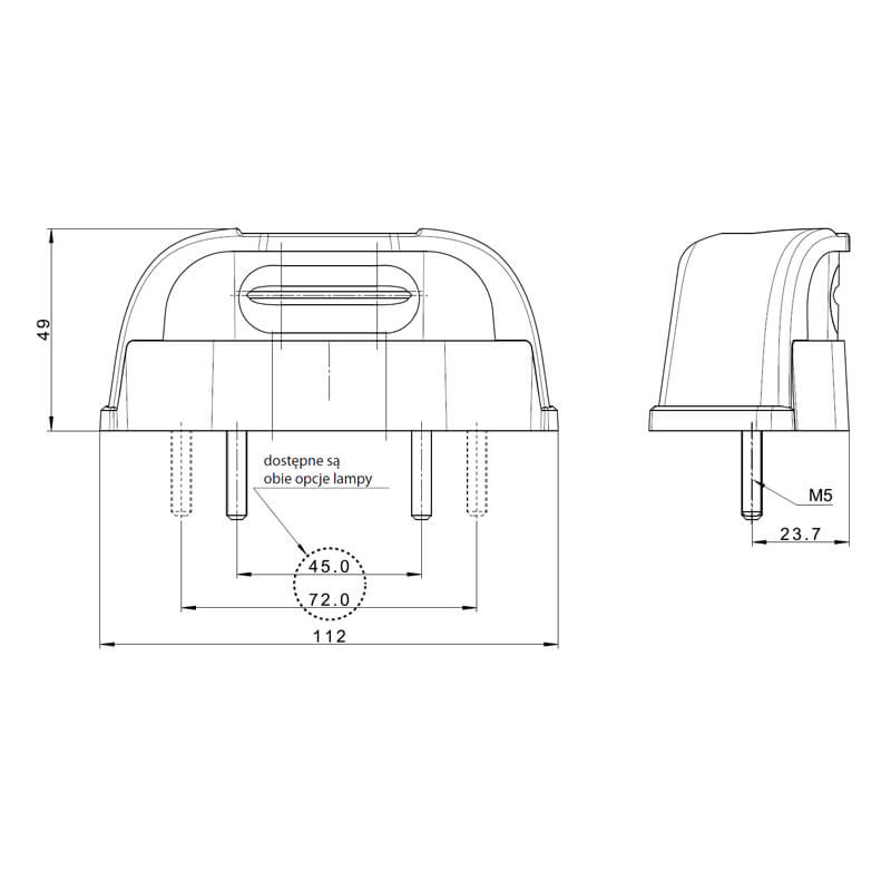 éclairage de plaque LED 12/24vV P&R câble 500mm, 2x 1,5mm² (photo)