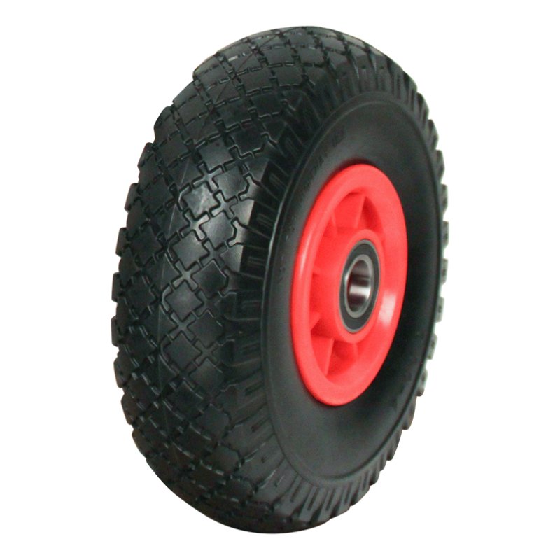 + roulement à billes Ø20 NL75mm plastique Rouge pneu en PU + roue 3.00x4 bloc 2.10X4