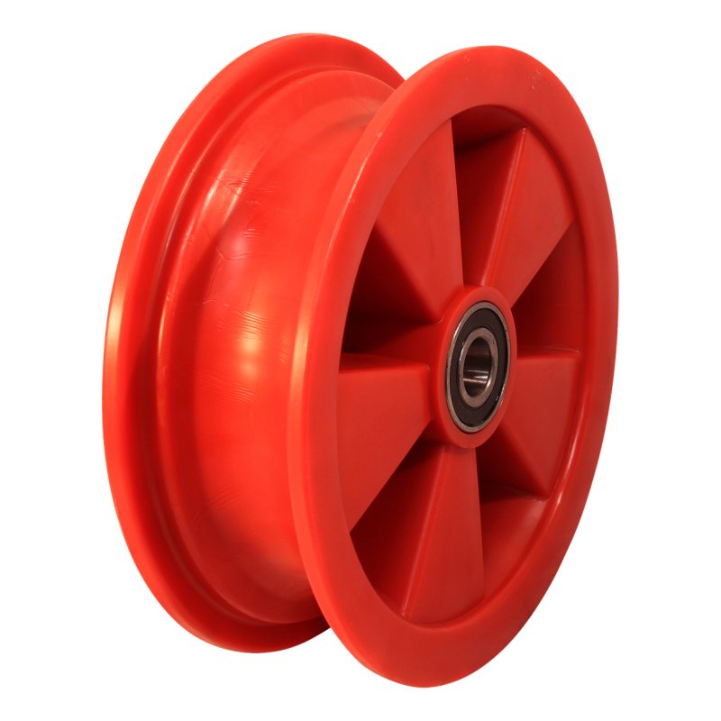 roue 2.50Ax8 ET0 roulement à billes Ø20 NL75mm plastique Rouge
