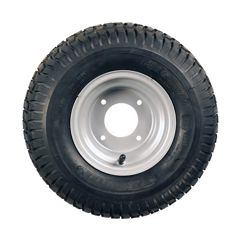 pneu + roue 13x6.50-6 4.50Ax6H2 ET0 60/90/4 métal V-3502 gris argent